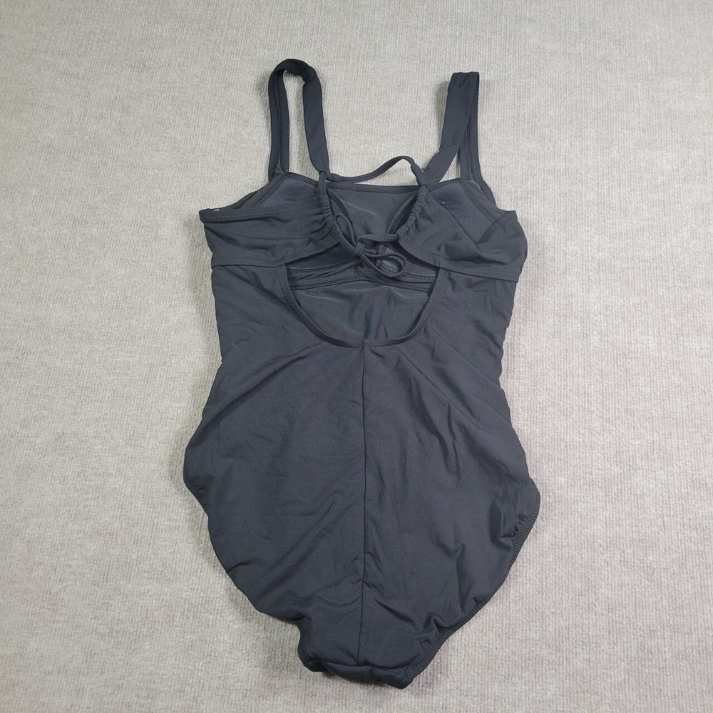 Calia by Carrie Underwood One Piece Swimsuit Womens 16 Black Ruched‎ Sleeveless - Picture 8 of 9